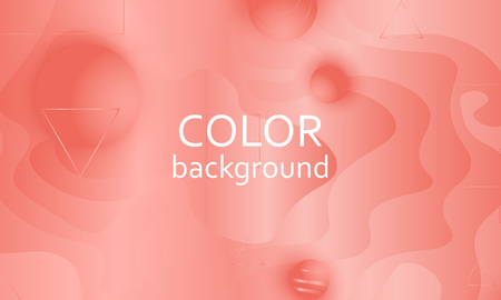 Coral color background. Fluid shapes pattern. Vector illustration. Colorful gradient.のイラスト素材