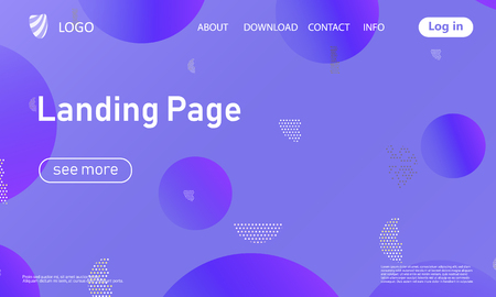 Landing page. Geometric background. Minimal abstract cover design. Creative colorful wallpaper. Trendy gradient poster. Vector illustration.のイラスト素材