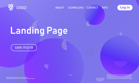 Landing page. Geometric background. Minimal abstract cover design. Creative colorful wallpaper. Trendy gradient poster. Vector illustration.のイラスト素材