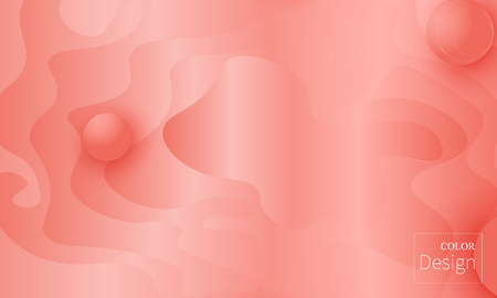 Coral color background. Fluid shapes pattern. Vector illustration. Colorful gradient.のイラスト素材