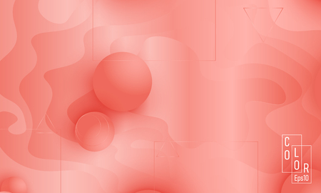Coral color background. Fluid shapes pattern. Vector illustration. Colorful gradient.のイラスト素材