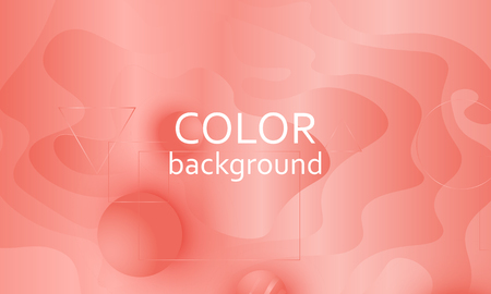 Coral color background. Fluid shapes pattern. Vector illustration. Colorful gradient.のイラスト素材