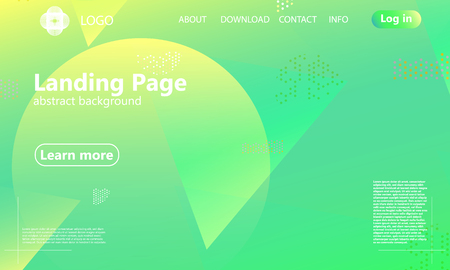 Website landing page. Geometric background. Minimal abstract cover design. Creative colorful wallpaper. Trendy gradient poster. Vector illustration.のイラスト素材