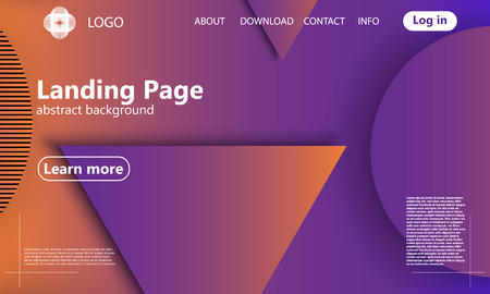 Website landing page. Geometric background. Minimal abstract cover design. Creative colorful wallpaper. Trendy gradient poster. Vector illustration.のイラスト素材