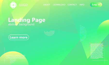 Website landing page. Geometric background. Minimal abstract cover design. Creative colorful wallpaper. Trendy gradient poster. Vector illustration.のイラスト素材