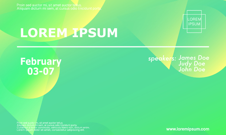 Conference invitation design template, flyer layout. Geometric background. Minimal abstract cover design. Creative colorful wallpaper. Trendy gradient poster. Vector illustration.のイラスト素材
