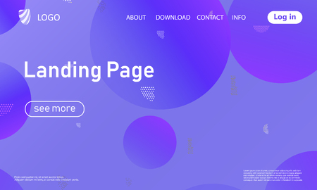 Landing page. Geometric background. Minimal abstract cover design. Creative colorful wallpaper. Trendy gradient poster. Vector illustration.のイラスト素材