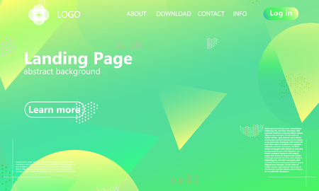 Website landing page. Geometric background. Minimal abstract cover design. Creative colorful wallpaper. Trendy gradient poster. Vector illustration.のイラスト素材