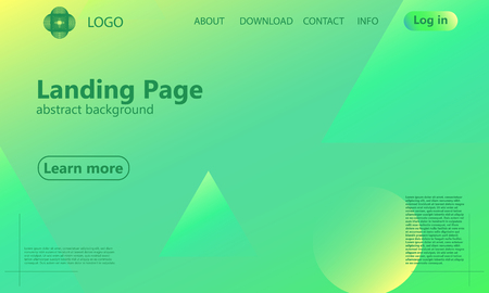 Website landing page. Geometric background. Minimal abstract cover design. Creative colorful wallpaper. Trendy gradient poster. Vector illustration.のイラスト素材