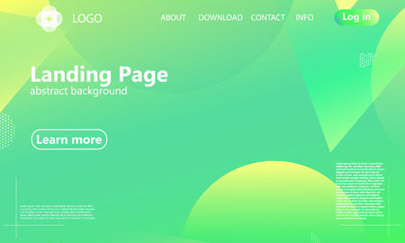 Website landing page. Geometric background. Minimal abstract cover design. Creative colorful wallpaper. Trendy gradient poster. Vector illustration.のイラスト素材