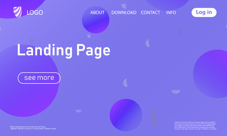Landing page. Geometric background. Minimal abstract cover design. Creative colorful wallpaper. Trendy gradient poster. Vector illustration.のイラスト素材