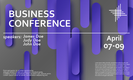 Conference announcement design template, flyer layout. Material design. Minimal abstract cover. Creative colorful wallpaper. Trendy gradient poster. Vector illustration.のイラスト素材