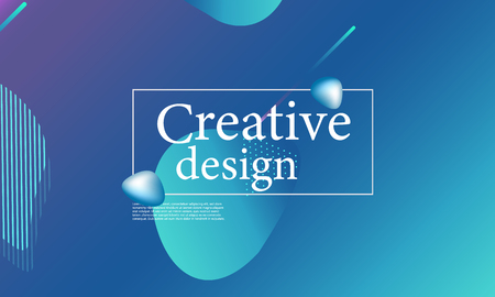 Fluid shapes composition. Wavy abstract cover design. Creative colorful wallpaper. Trendy gradient poster. Vector illustration.のイラスト素材