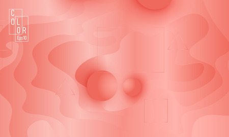 Coral color background. Fluid shapes pattern. Vector illustration. Colorful gradient.のイラスト素材