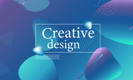 Fluid shapes composition. Wavy abstract cover design. Creative colorful wallpaper. Trendy gradient poster. Vector illustration.のイラスト素材
