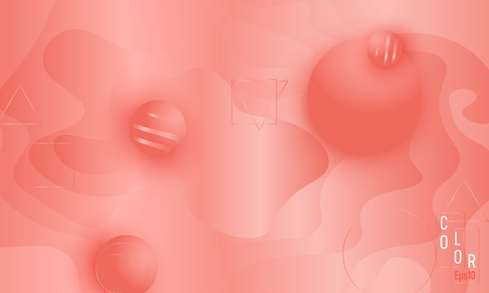 Coral color background. Fluid shapes pattern. Vector illustration. Colorful gradient.のイラスト素材