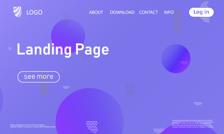 Landing page. Geometric background. Minimal abstract cover design. Creative colorful wallpaper. Trendy gradient poster. Vector illustration.のイラスト素材