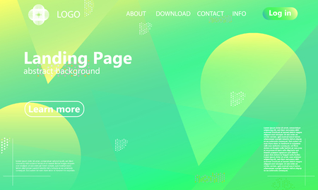 Website landing page. Geometric background. Minimal abstract cover design. Creative colorful wallpaper. Trendy gradient poster. Vector illustration.のイラスト素材