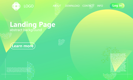 Website landing page. Geometric background. Minimal abstract cover design. Creative colorful wallpaper. Trendy gradient poster. Vector illustration.のイラスト素材