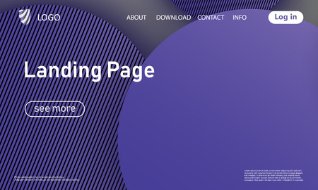 Website landing page. Material design. Minimal abstract background. Creative colorful wallpaper. Trendy gradient poster. Vector illustration.のイラスト素材