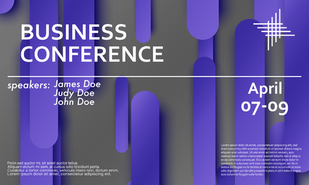 Conference announcement design template, flyer layout. Material design. Minimal abstract cover. Creative colorful wallpaper. Trendy gradient poster. Vector illustration.のイラスト素材