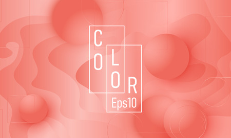 Coral color background. Fluid shapes pattern. Vector illustration. Colorful gradient.のイラスト素材