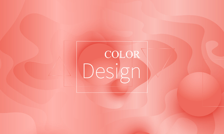 Coral color background. Fluid shapes pattern. Vector illustration. Colorful gradient.のイラスト素材