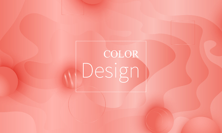 Coral color background. Fluid shapes pattern. Vector illustration. Colorful gradient.のイラスト素材