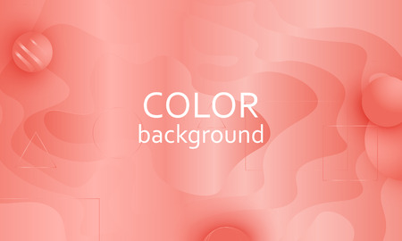 Coral color background. Fluid shapes pattern. Vector illustration. Colorful gradient.のイラスト素材