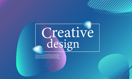 Fluid shapes composition. Wavy abstract cover design. Creative colorful wallpaper. Trendy gradient poster. Vector illustration.のイラスト素材