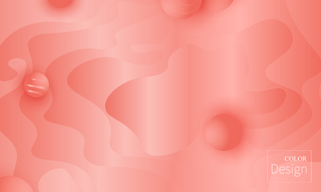 Coral color background. Fluid shapes pattern. Vector illustration. Colorful gradient.のイラスト素材