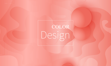 Coral color background. Fluid shapes pattern. Vector illustration. Colorful gradient.のイラスト素材