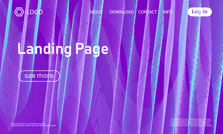 Landing page template. Abstract fluid background. Flow design. Vector illustration.のイラスト素材
