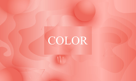 Coral color background. Fluid shapes pattern. Vector illustration. Colorful gradient.のイラスト素材
