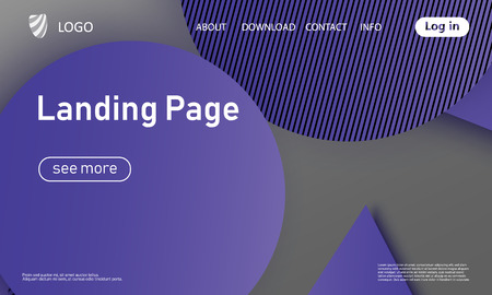 Website landing page. Material design. Minimal abstract background. Creative colorful wallpaper. Trendy gradient poster. Vector illustration.のイラスト素材