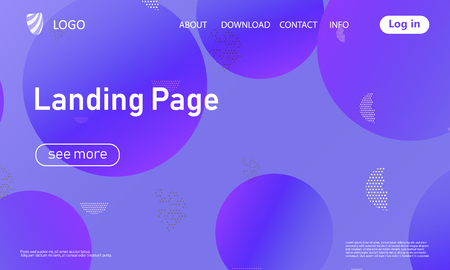 Landing page. Website template. Abstract background. Web design landing page. Trendy gradient poster. Vector illustration.のイラスト素材
