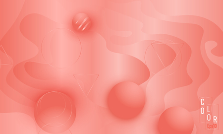 Pink fluid pattern. Coral background. Vector illustration. Coral color gradient.のイラスト素材