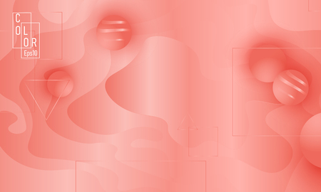 Pink fluid pattern. Coral background. Vector illustration. Coral color gradient.のイラスト素材