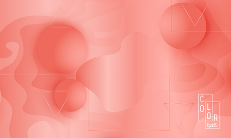 Pink fluid pattern. Coral background. Vector illustration. Coral color gradient.のイラスト素材