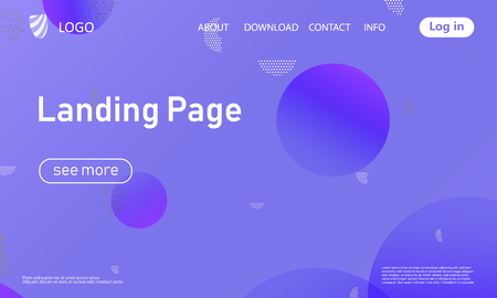 Landing page. Website template. Abstract background. Web design landing page. Trendy gradient poster. Vector illustration.のイラスト素材