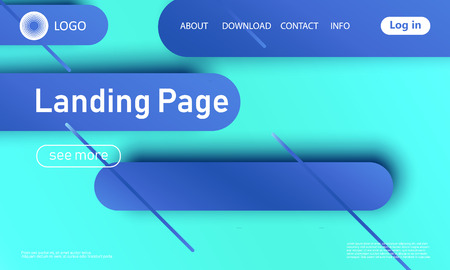 Landing page. Website template. Abstract background. Web design landing page. Trendy gradient poster. Vector illustration.のイラスト素材