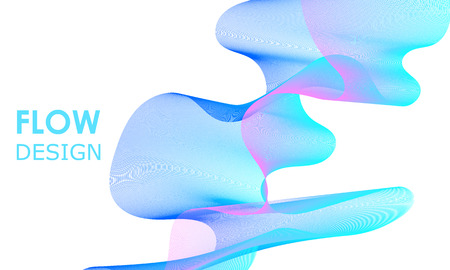 Flow shapes design. Soundwave music background. Abstract 3d flow shape.のイラスト素材