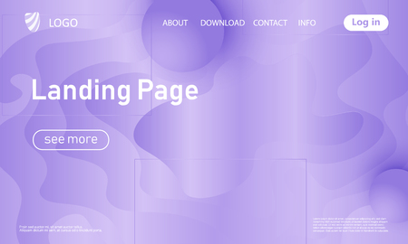 Landing page. Violet colour. Website template. Abstract background. Web design landing page. Vector illustration.のイラスト素材