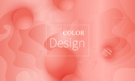 Pink fluid pattern. Coral background. Vector illustration. Coral color gradient.のイラスト素材