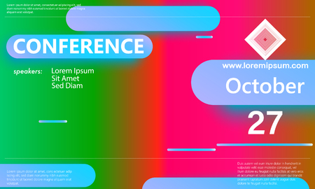 Conference announcement template. Business background. Abstract conference design. Color vector illustration.のイラスト素材
