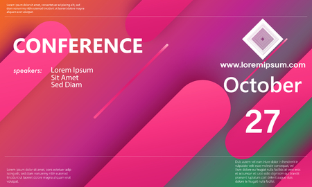 Conference announcement template. Business background. Abstract conference design. Color vector illustration.のイラスト素材
