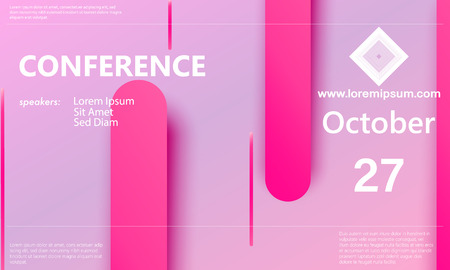 Conference announcement template. Business background. Abstract conference design. Color vector illustration.のイラスト素材