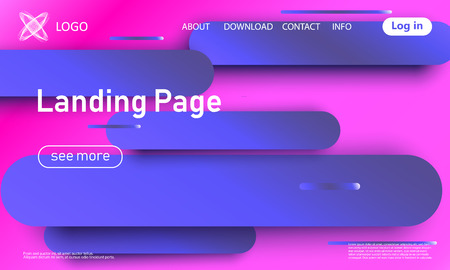 Landing page. Website template. Abstract background. Web design landing page. Trendy gradient poster. Vector illustration.のイラスト素材