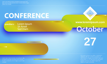 Conference announcement template. Business background. Abstract conference design. Color vector illustration.のイラスト素材