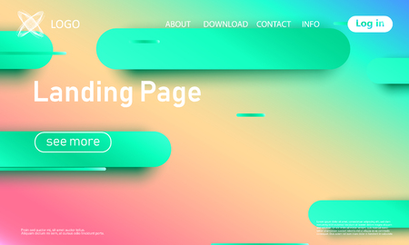 Landing page. Website template. Abstract background. Web design landing page. Trendy gradient poster. Vector illustration.のイラスト素材